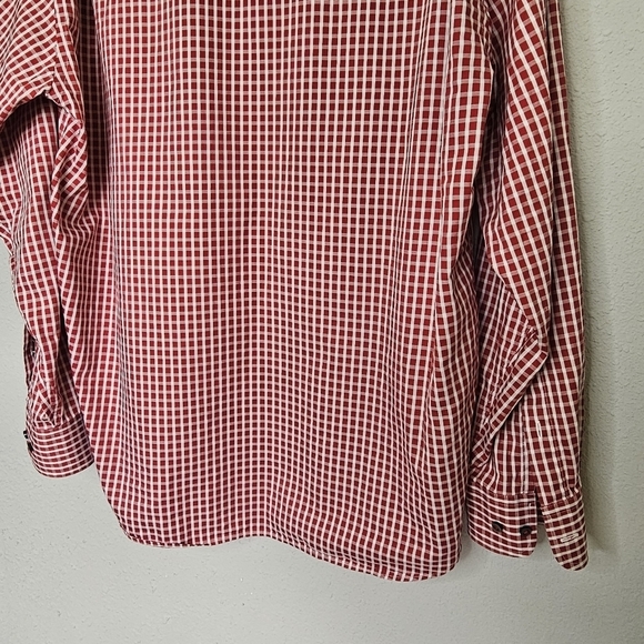 Robert Talbott Carmel Red White Plaid Button Down Long Sleeve Shirt Size L Large - Picture 9 of 12